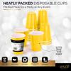 Amcrate Disposable Cups, Yellow 18-Ounce Plastic Party Cups, Strong and Sturdy for Wedding, Christmas, Halloween, 50 Pack view 4