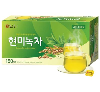 Damtuh Korean Brown Rice Green Tea  Roasted Genmaicha Blend, Nutty & Refreshing Flavor, 150 Tea Bags (1.5g each)
