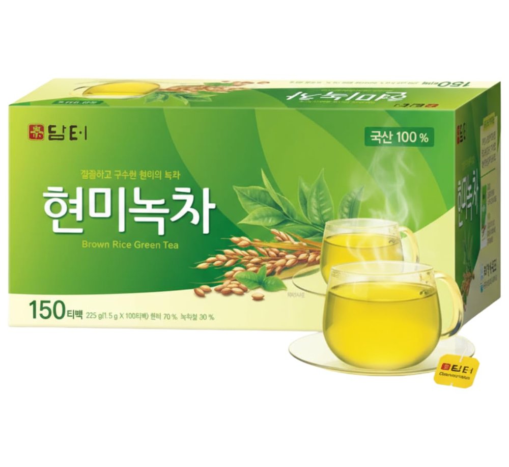 Damtuh Korean Brown Rice Green Tea  Roasted Genmaicha Blend, Nutty & Refreshing Flavor, 150 Tea Bags (1.5g each)