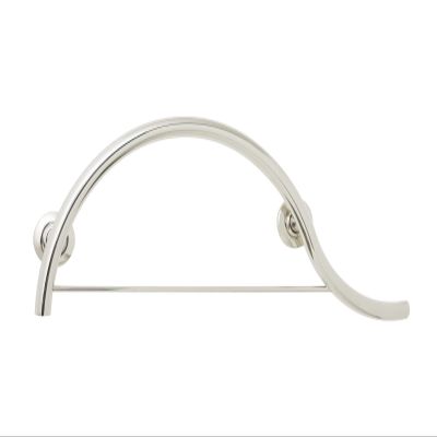 30-inch Designer Curved/Waved Bathroom Shower Grab Bar with Towel Bar, Right-Handed, Polished