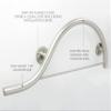30-inch Designer Curved/Waved Bathroom Shower Grab Bar with Towel Bar, Left-Handed, Satin view 3