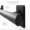 12-inch Coronado Designer Straight Bathroom Shower Grab Bar with Decorative Square Flanges, Matte Black view 4