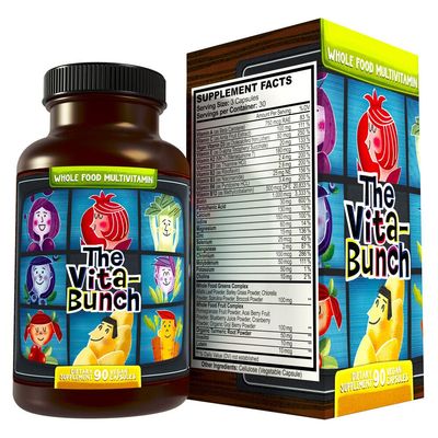 Whole Food Multivitamin Fruit & Super Greens All-in-one Vitamin Complex, 90 Vegan Capsules - Daily Vitamin for Women and Men - Iron, Zinc, B12, Vitamin A, D3 and More