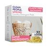 The Clean People Laundry Detergent Pods - Hypoallergenic Laundry Pods - Ultra Concentrated, Recyclable Packaging, Stain Fighting - Spring Scent, 32 Pack view 1