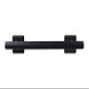 24-inch Coronado Designer Straight Bathroom Shower Grab Bar with Decorative Square Flanges, Matte Black view 1