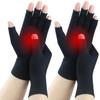 2 Pairs Fingerless Arthritis Gloves for Women Men, Hand Compression Gloves for Relieve Pain from Carpal Tunnel, Rheumatoid, Osteoarthritis, RSI, Support Typing (Small, Pure Black1+Pure Black1) view 1