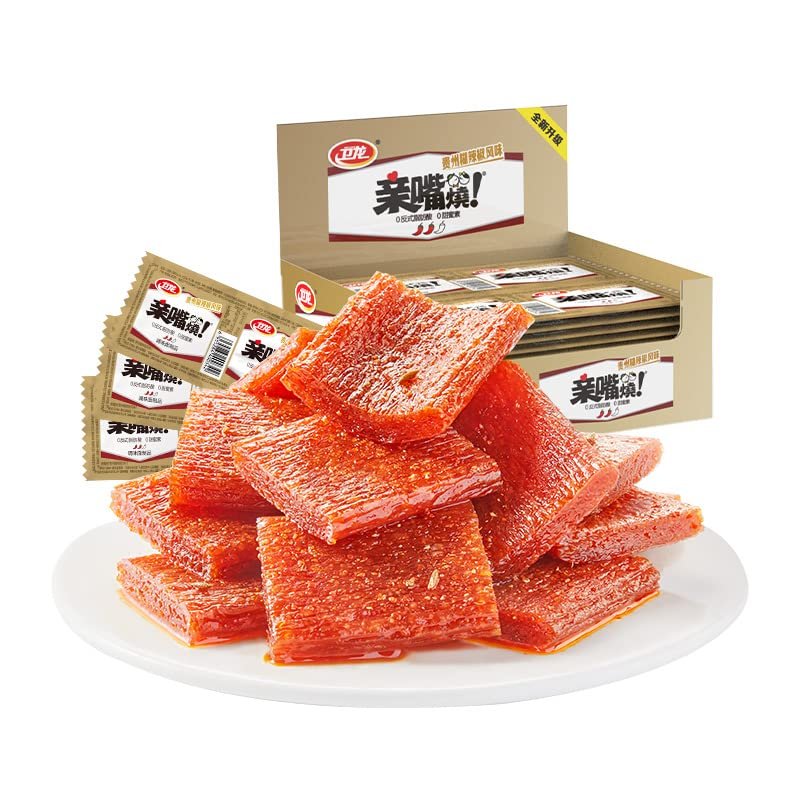 WeiLong Latiao, QinZuiShao , Chinese Snack, Wei Long Series Spicy Gluten 24g*20 pcs (Guizhou Style Spicy Chili)
