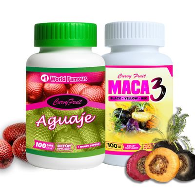 Bigger Booty & Wider HIPS Aguaje + Maca 3 Pills Curvy Pack Hormonal Curve Enhancer for Women | Feminine Balance, Energy & Wellness Support 1 Month Supply