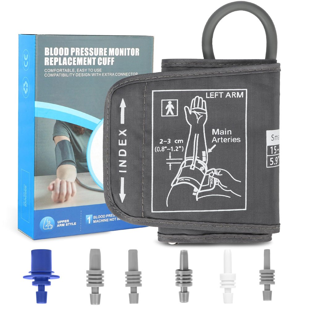 Extra Small Blood Pressure Cuff 5.9-9.5, Only for Slim or Tiny Arms, Replacement Arm Cuff with 6 Connectors, Use Original Connector if Not Compatible