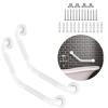 16 Inch Angled Grab Bar 2 Pack, ZUEXT Anti Slip White Shower Grab Bar Handles, Stainless Steel Knurled Bathroom Balance Bar, Safety Hand Rail Support,Handicap Elderly Injury Senior Assist Bath Handle view 1