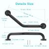 16 Inch Angled Grab Bar 2 Pack, ZUEXT Anti Slip Black Shower Grab Bar Handles, Stainless Steel Knurled Bathroom Balance Bar, Safety Hand Rail Support,Handicap Elderly Injury Senior Assist Bath Handle view 2
