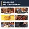 inZaynity Pen Torch Lighter - Windproof Jet Flame, Tiltable Head & Refillable Butane Torch with Adjustable Flame - Compact & Portable Lighters for Candle, Cooking, BBQ, Camping & DIY - Black & Steel view 3