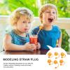 Healifty 10Pcs Sun Shaped Silicone Straw Tops Reusable Dust Plug Covers for 6-8Mm Drinking Straws Protective Straw Sleeves for Tumblers and Outdoor Use view 3