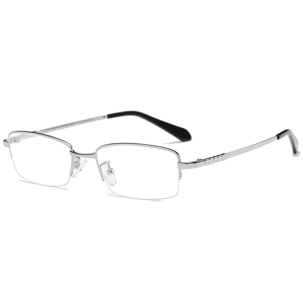 LUOMON Memory Titanium Eyeglasses for Women, Blue Light Blocking Glasses, Anti-Eyestrain Computer Reading TV Glasses, Anti-Glare EG003 Silver