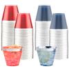 LIYH 100 Pcs 9 oz Red and Blue Disposable Plastic Cups, 4th of July Plastic Wine Glasses for Celebrate, 4th of July Disposable Party Cups for Independence Memorial Veterans Day 50 Each view 1