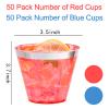 LIYH 100 Pcs 9 oz Red and Blue Disposable Plastic Cups, 4th of July Plastic Wine Glasses for Celebrate, 4th of July Disposable Party Cups for Independence Memorial Veterans Day 50 Each view 2