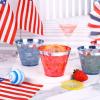 LIYH 100 Pcs 9 oz Red and Blue Disposable Plastic Cups, 4th of July Plastic Wine Glasses for Celebrate, 4th of July Disposable Party Cups for Independence Memorial Veterans Day 50 Each view 3