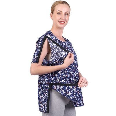 Post Shoulder Surgery Shirt for Women Shoulder Surgery Shirt Rehab Clothes with Drain Management Pockets(AA29-S)