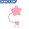 2pcs Silicone Straw Covers Cap Reusable Stanley Straw Cover Flower Drinking Straw Covers for 6-8 mm Straws view 2