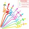 12 Pcs Mermaid Tail Drinking Plastic Straws + 4 Temporaty Tattoos +1 Cleaning Brush,Reusable Drinking Straws for Birthday Party Supplies view 3