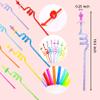 12 Pcs Mermaid Tail Drinking Plastic Straws + 4 Temporaty Tattoos +1 Cleaning Brush,Reusable Drinking Straws for Birthday Party Supplies view 4