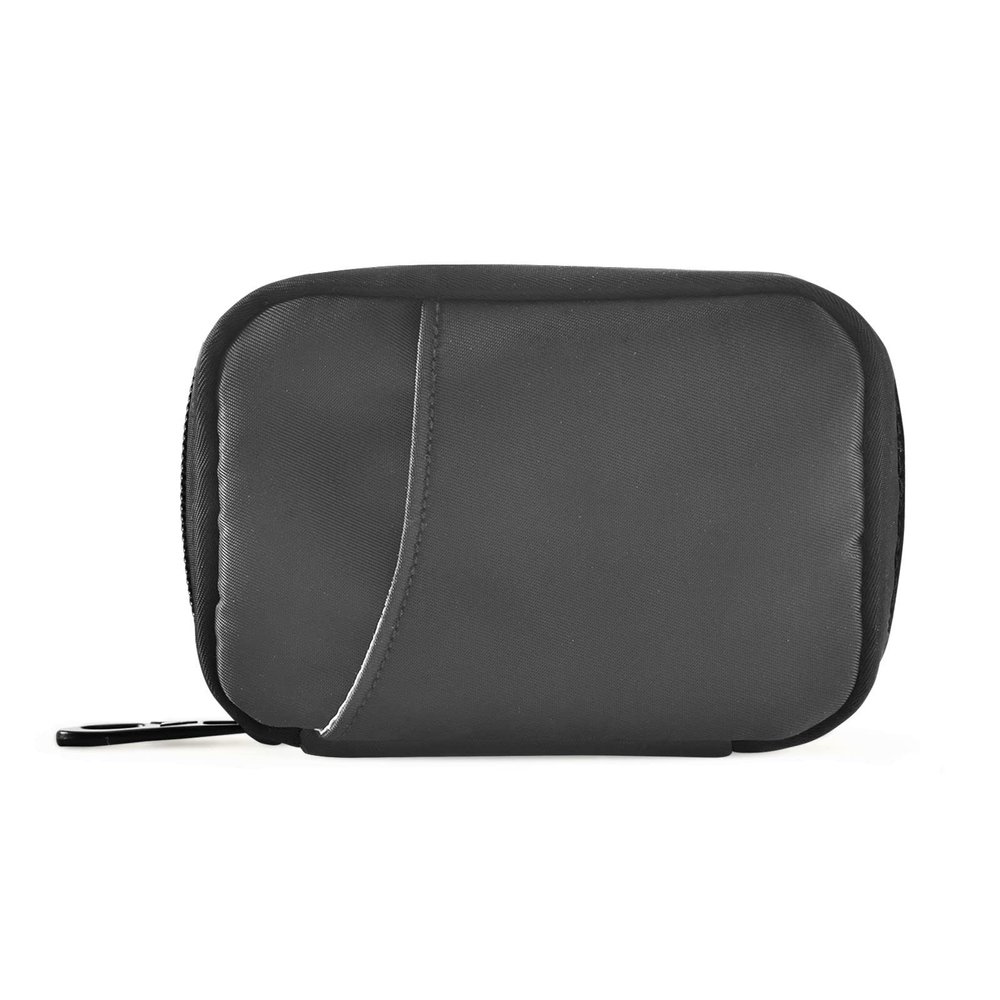 Kigai Black Solid Color Pill Case, Portable Weekly Daily Pill Case Bag Organizer with Zipper for Vitamins Medicine Supplements Travel Family Business