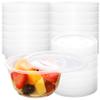 POPMISOLER 150 Pcs Clear Plastic Bowls, 15oz Dessert Disposable Bowls, Round Disposable Salad Bowl with Lids, Clear Bowl Plastic for Party, Plastic Ice Cream Bowl of Home, Events Or Everyday Use view 1