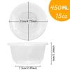 POPMISOLER 150 Pcs Clear Plastic Bowls, 15oz Dessert Disposable Bowls, Round Disposable Salad Bowl with Lids, Clear Bowl Plastic for Party, Plastic Ice Cream Bowl of Home, Events Or Everyday Use view 2