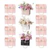 KUZEOLON 8pcs Flower Paper Gift Box, valentines Day bag Gift Box, Bouquet Bags Flower Box with metal chain Gift Case, Flower Boxes for Arrangements Wedding Valentine's Day Gift Wrap Bags (Pink 8PCS) view 1