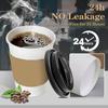 Charmount [200 Set] 12 oz Thickened Disposable Paper Coffee Cups with Lids and Sleeves,To Go Cups for Hot & Cold Beverages Tea Hot Chocolate view 3