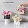 KUZEOLON 8pcs Flower Paper Gift Box,valentines day bag Gift Box,Bouquet Bags Flower Box with metal chain Gift Case,Flower Boxes for Arrangements Wedding Valentine's Day Gift Wrap Bags (Black) view 4