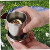AEIOFU Collapsible Cup,Camping Mug,Shot Glasses Collapsible Cup Stainless Steel Camping Mug Telescopic Portable 75ML Folding Cup with Keychain 2Pcs 75 ml 75 ml 75 ml view 3
