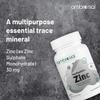 Ambrosial Zinc Tablets High Strength 30 mg (Pack of 2-120 Capsules) view 3