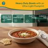 ECO SOUL 32 Oz Compostable Disposable Paper Bowls [100 Pack] Food Safe Leak-Free 100% Virgin Bagasse Biodegradable Heavy Duty Ramen Soup Bowl for Hot & Cold Food Microwave Safe [Small, Round, Brown] view 3