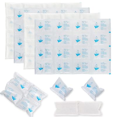 Auzpfrum Ice Packs for Shipping & Coolers - Dry Ice Sheets for Transporting Frozen Food - Long Lasting Cold Pack for Lunch Bags (4 Sheets x 16 Cells)