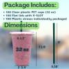 [100 SETS] 32 oz Clear Plastic Cups with Lids and STRAWS, Disposable Drinking Cups for Cold Drinks, Iced Coffee, Milkshakes, Smoothies view 2