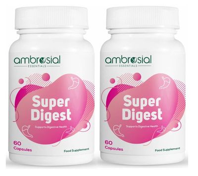 AMBROSIAL Super Digest Digestive Enzymes Supplement Pack of 2-120 Capsules