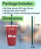 [100 SETS] 20 oz Clear Plastic Cups with Lids and STRAWS, Disposable Iced Coffee cups with Lids, Clear Cups with Lids for Cold Drinks, Iced Tea, Milkshakes, Smoothies view 2
