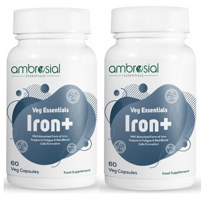 Ambrosial Iron+ 25mg Pack of 2-120 Capsules