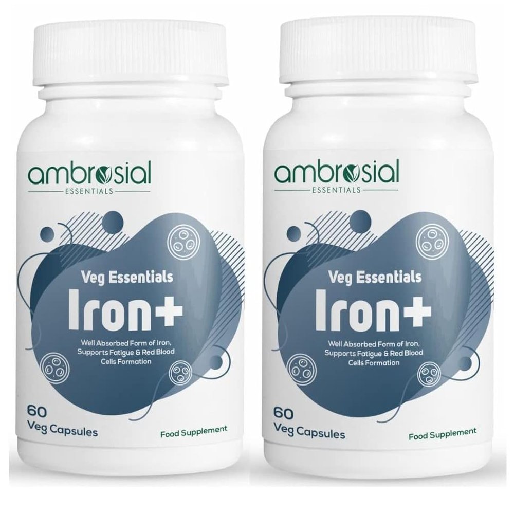 Ambrosial Iron+ 25mg Pack of 2-120 Capsules