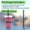 [100 SETS] 24 oz Clear Plastic Cups with Lids and STRAWS, Disposable Iced Coffee cups with Lids, Clear Cups with Lids for Cold Drinks, Iced Tea, Milkshakes, Smoothies view 2