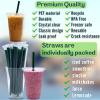 [100 SETS] 24 oz Clear Plastic Cups with Lids and STRAWS, Disposable Iced Coffee cups with Lids, Clear Cups with Lids for Cold Drinks, Iced Tea, Milkshakes, Smoothies view 3