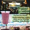 [100 SETS] 24 oz Clear Plastic Cups with Lids and STRAWS, Disposable Iced Coffee cups with Lids, Clear Cups with Lids for Cold Drinks, Iced Tea, Milkshakes, Smoothies view 4