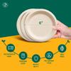 ECO SOUL 6 Inch Compostable Disposable Paper Plates [750 Pack] Food Safe 100% Virgin Bagasse Pulp Heavy Duty Microwave Safe Small Round Dessert Appetizer Plate for Party, Picnic & BBQ (Brown) view 2