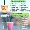 [100 SETS] 12 oz Clear Plastic Cups with Lids and STRAWS, Disposable Iced Coffee cups with lids, Clear Cups with Lids for Cold Drinks, Iced Tea, Milkshakes, Smoothies view 2
