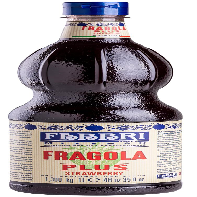 Fabbri Premium Flavoring Syrup, Strawberry, New Enhanced Flavor, All Natural, Made in Italy, 33.8 Ounce (1 Liter)