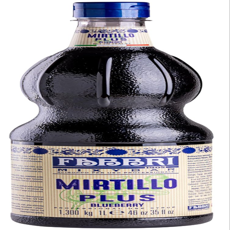 Fabbri Premium Flavoring Syrup, Blueberry, New Enhanced Flavor, All Natural, Made in Italy, 33.8 Ounce (1 Liter)