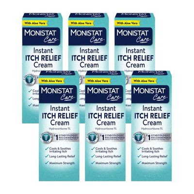 Monistat Instant Itch Relief Cream for Women, Maximum Strength Feminine Itch Care, 1 oz (Pack of 6)