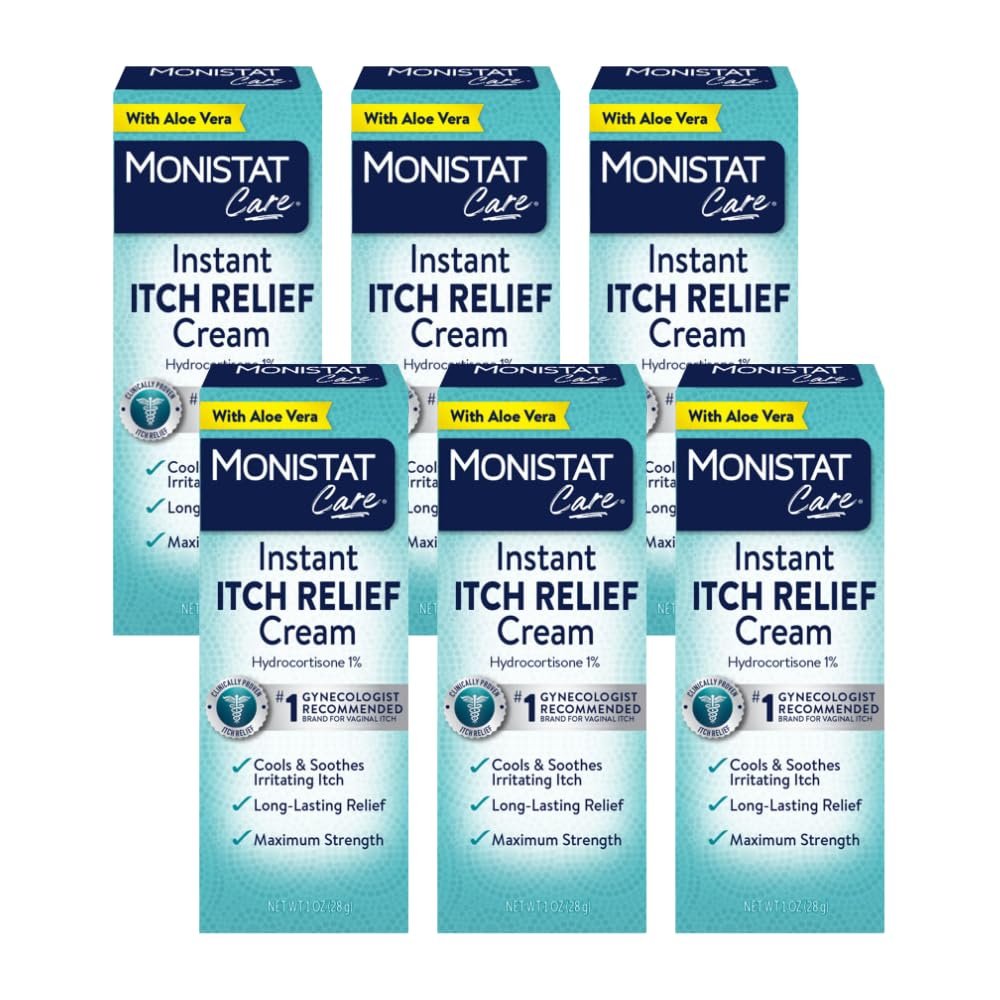 Monistat Instant Itch Relief Cream for Women, Maximum Strength Feminine Itch Care, 1 oz (Pack of 6)