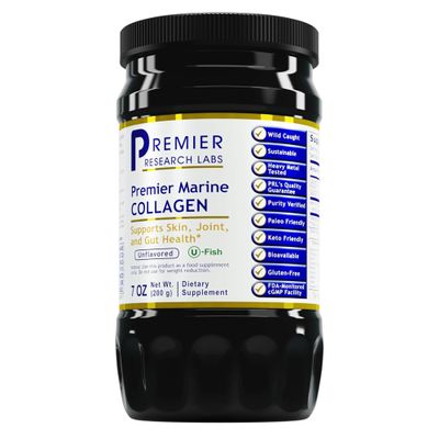 Premier Research Labs Marine Collagen - Marine Collagen Peptides, Hydrolyzed Marine Collagen Powder, Fish Collagen for Women and Men, 5g Collagen Per Serving for Skin, Joint, and Gut Health - 7 Oz